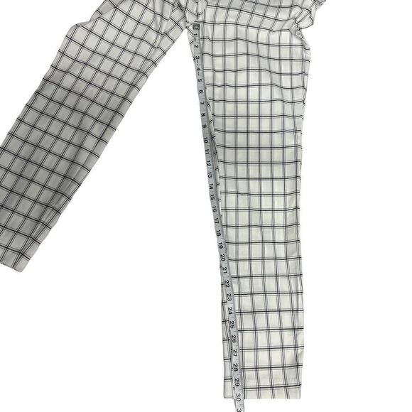 INC International Concepts Pants Mid Rise Skinny Leg White Black Plaid 10 - Picture 12 of 15